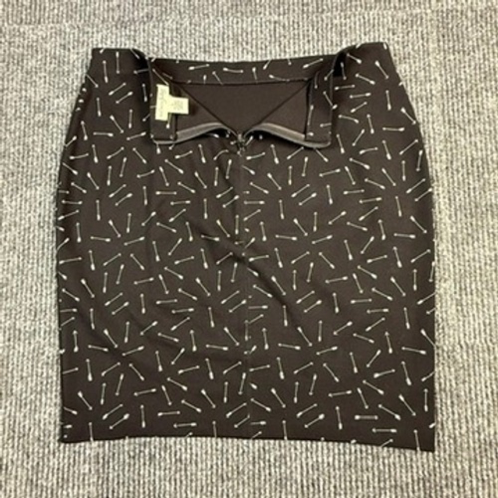 Maison Jules Womens Black White Arrow Print Pencil Skirt Size L HO15 s/40055 - Picture 3 of 10